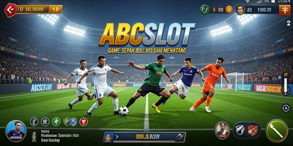 Screenshot gameplay ABCSLOT yang menampilkan aksi sepak bola seru.