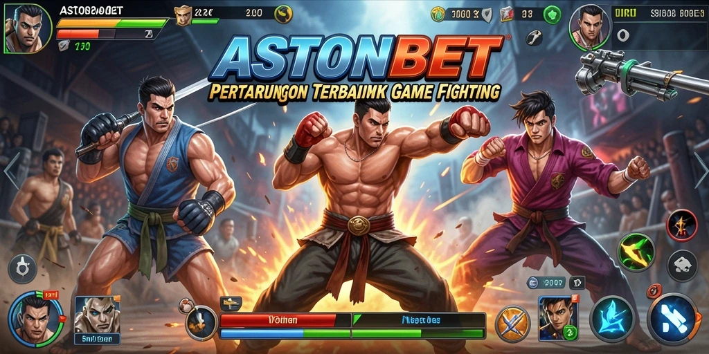 Tampilan menarik gameplay ASTONBET dengan pertarungan seru dan karakter yang beragam.