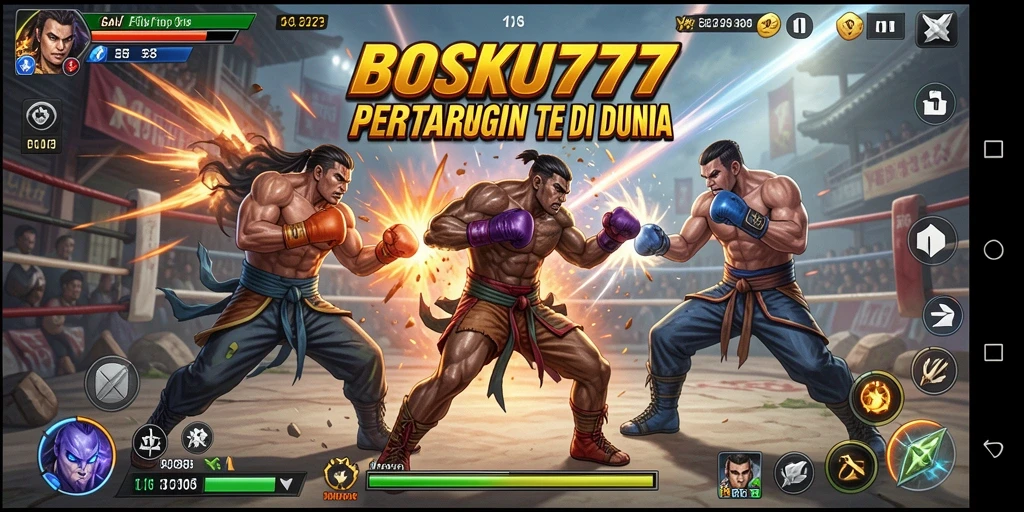 Screenshot BOSKU777 menampilkan aksi seru pertarungan karakter utama.