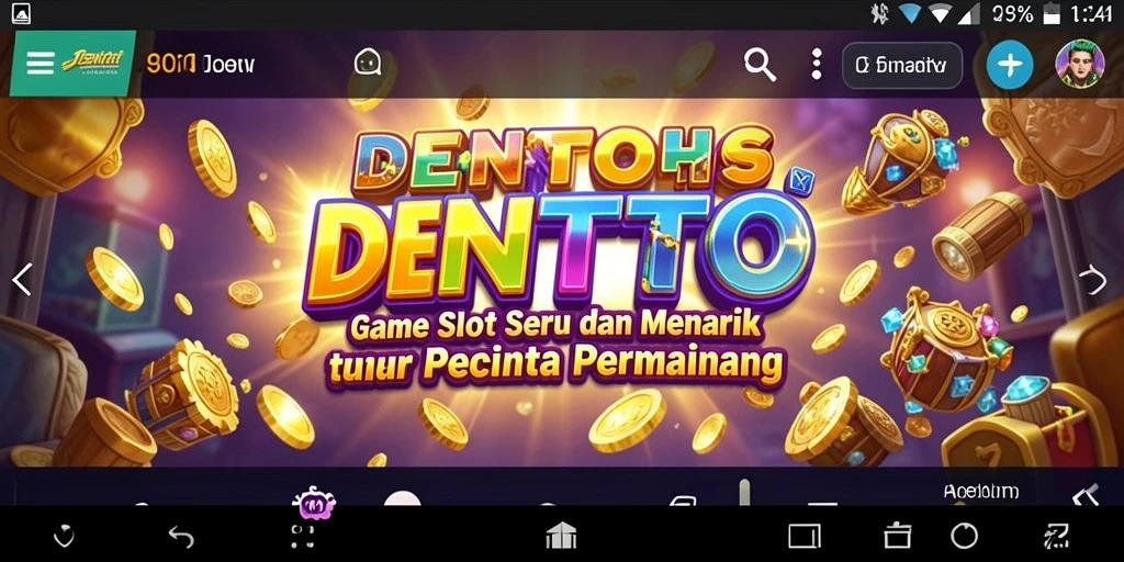 Screenshot utama DENTOTO menampilkan gameplay Slot yang mendebarkan.