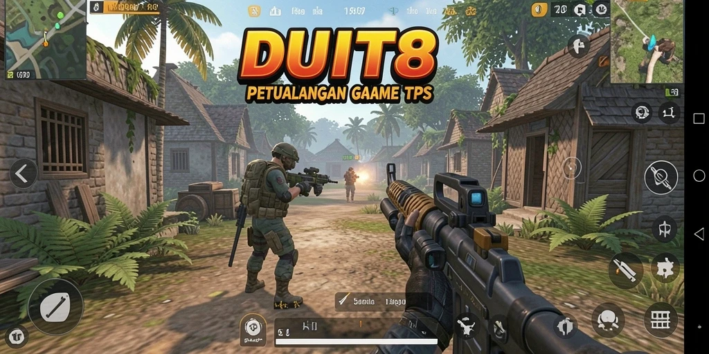 Tampilan gameplay seru dalam DUIT8 dengan aksi tembak-menembak.