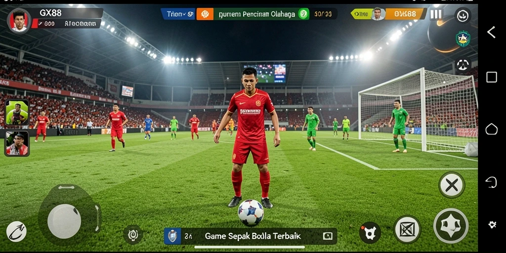 Tampilan mendebarkan dari gameplay sepak bola di GX88.