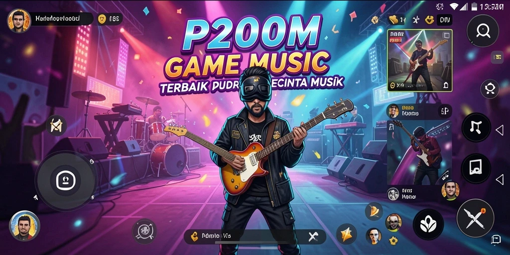 Screenshot P200M menampilkan gameplay yang menarik dan interaktif dalam musik.