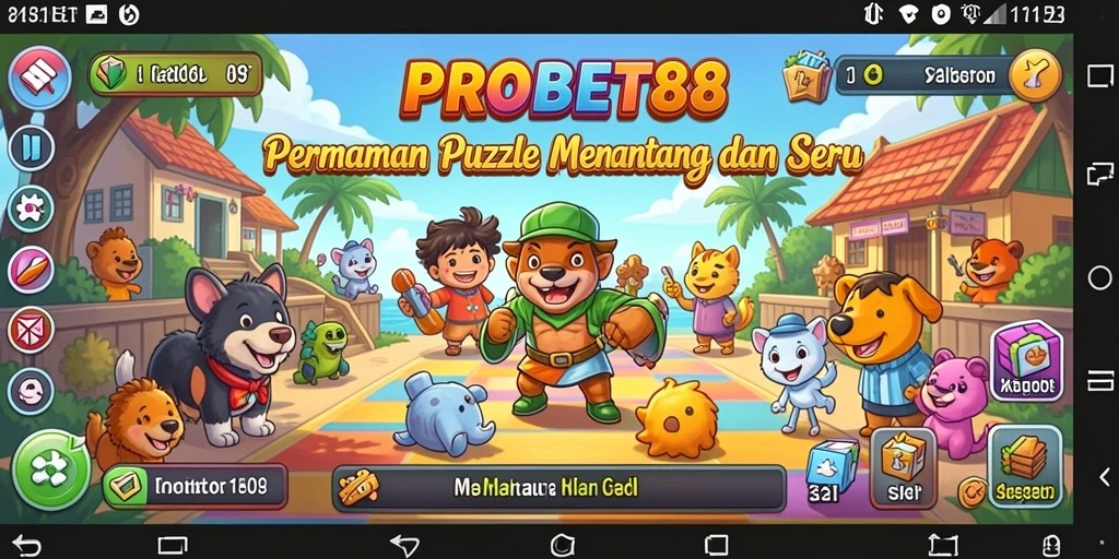 Tampilan gameplay Puzzle PROBET88 yang menantang dan seru.