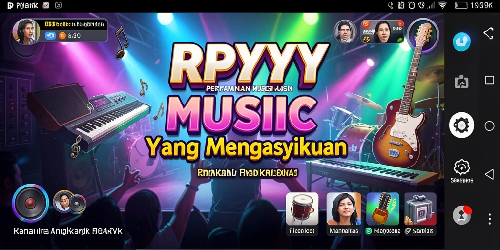 Screenshot menunjukkan pemain menikmati permainan musik yang seru.