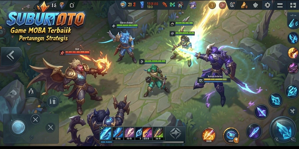 Tampilan pertarungan seru di game MOBA SUBURTOTO.